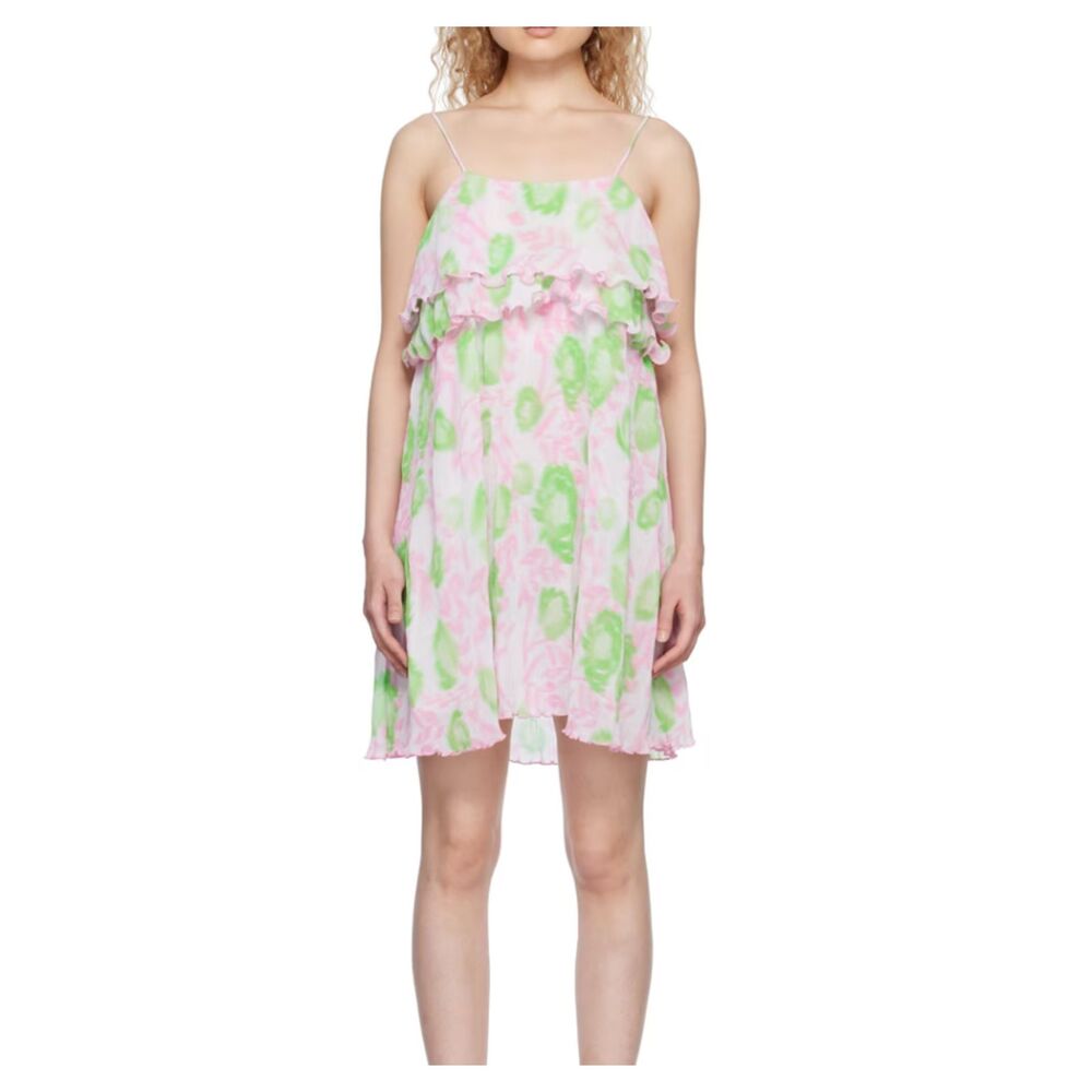 GANNI Patterned Georgette Mini Dress NWT‎ Sz 38 (US 6)